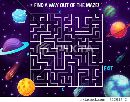Space labyrinth maze cartoon galaxy, boardgame Space labyrinth maze cartoon galaxy, boardgame 81291842