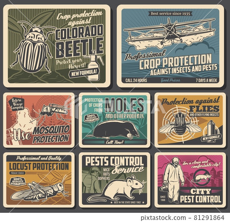 Crop fields and house protection from pests banner 81291864