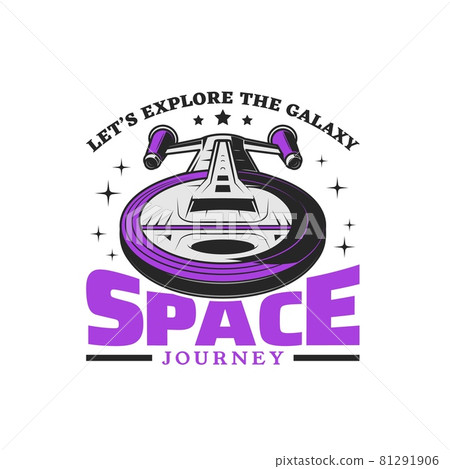 Futuristic space shuttle vector icon, travel 81291906