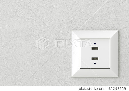 Wall socket with USB ports. Wall socket with USB ports. 81292339