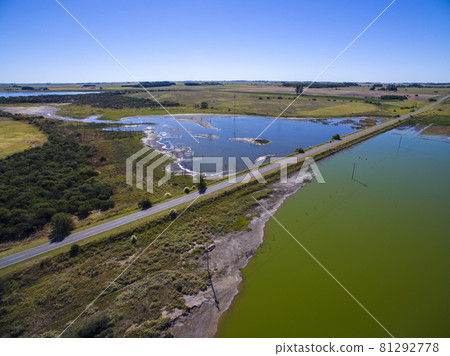 Pampas lagoon, aerial view 81292778