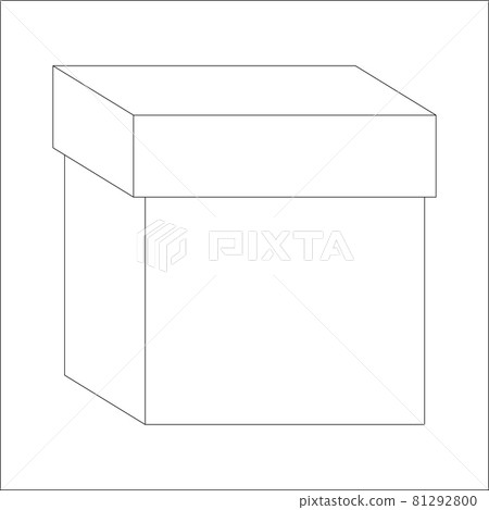 Outline cardboard box. Closed package . Delivery symbol or icon. Vector illstration isolated on white. 81292800