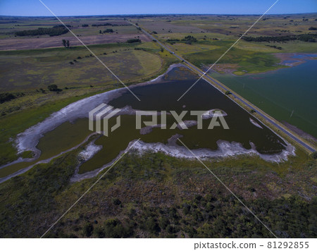 Pampas lagoon, aerial view 81292855