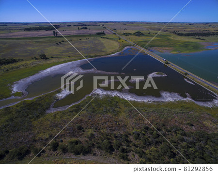 Pampas lagoon, aerial view 81292856