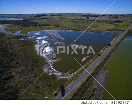 Pampas lagoon, aerial view 81292857