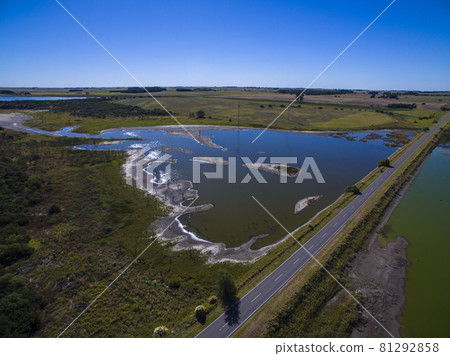 Pampas lagoon, aerial view 81292858