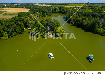 Island of Love Sofia Park Gazebo on the Island Uman Ukraine aerial view Island of Love Sofia Park Gazebo on the Island Uman Ukraine aerial view 81292880