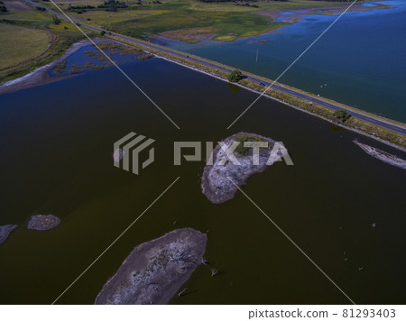 Pampas lagoon, aerial view 81293403
