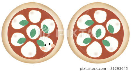 Pizza Margherita with and without face 81293645