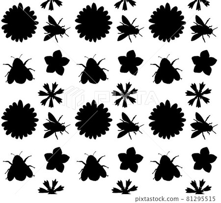 Vector seamless pattern of flowers and insects 81295515