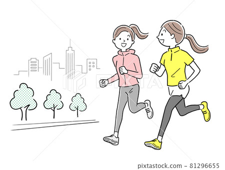 Vector Illustration Material: Women running and jogging 81296655