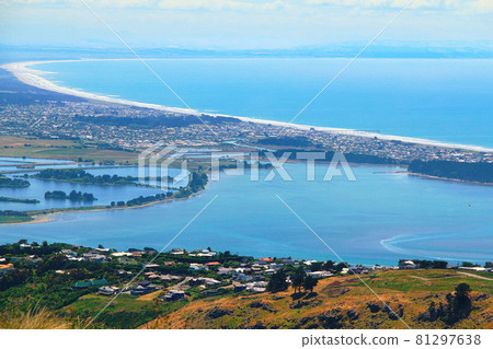 View of South New Brighton taken from the top of Port Hills where Christchurch Gondola The Summit Station is located. South Island, New Zealand attractions. View of South New Brighton taken from the top of Port Hills where Christchurch Gondola The Summit Station is located. South Island, New Zealand attractions. 81297638