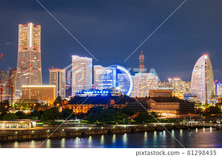 橫濱夜景紅磚倉庫和港未來 81298435