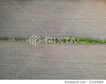 Aerial view field nature agricultural farm background, top view plowed field from above agricultural parcels of different furrows row pattern in a plowed field prepared for planting crops farmland Aerial view field nature agricultural farm background, top view plowed field from above agricultural parcels of different furrows row pattern in a plowed field prepared for planting crops farmland 81299860