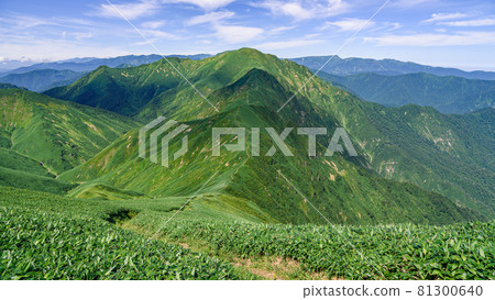 從谷川連峰和小鹿澤看萬太郎山 81300640