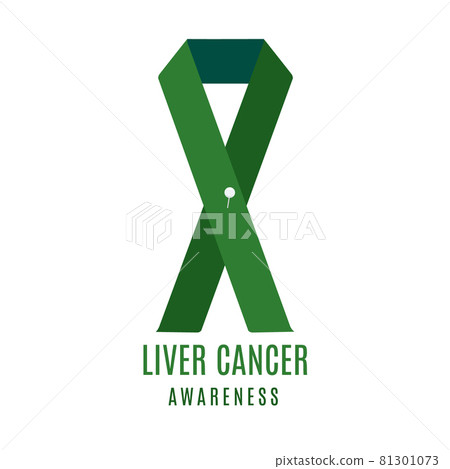 Liver cancer awareness ribbon with a pin 81301073
