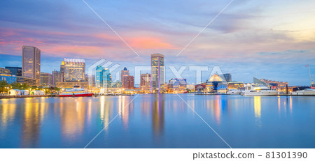 View of Inner Harbor area in downtown Baltimore Maryland USA View of Inner Harbor area in downtown Baltimore Maryland USA 81301390