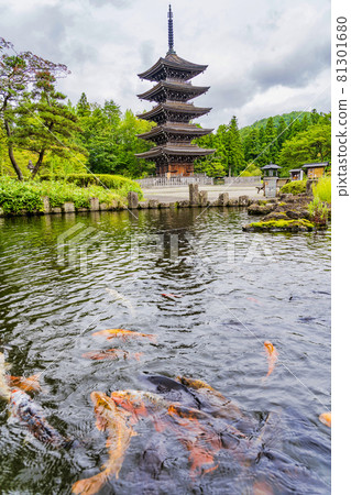 定義如來“西法寺”五層塔和池鯉青葉區，仙台 81301680