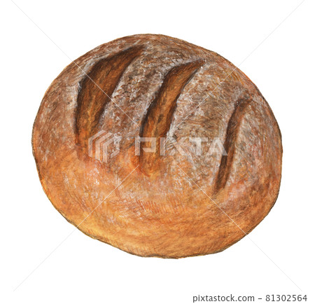 黑暗鄉村麵包手繪模擬插畫 81302564