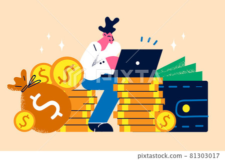 Earning money and work in internet concept 81303017