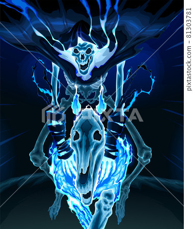 Skeleton is riding a ghost horse Skeleton is riding a ghost horse 81303781