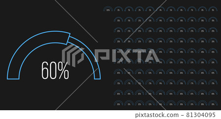 Set of semicircle arc percentage progress bar diagrams Set of semicircle arc percentage progress bar diagrams 81304095