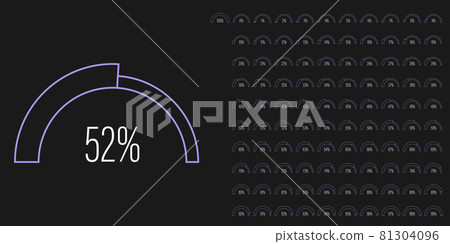 Set of semicircle arc percentage progress bar diagrams Set of semicircle arc percentage progress bar diagrams 81304096