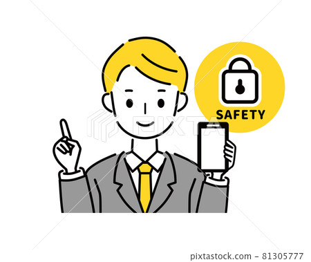 Smartphone safety security businessman Smartphone safety security businessman 81305777