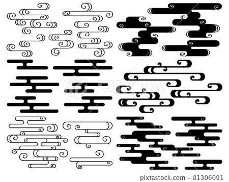Illustration set of Japanese-style haze - Stock