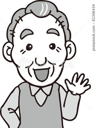 Elderly man_70s_monochrome_upper body 81306434