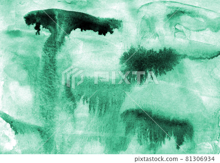 Abstract green watercolor on paper texture as background 81306934