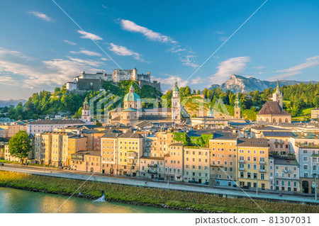 Beautiful view of Salzburg city skyline, Austria 81307031