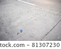 Concrete road with Car tail light debris from Car crash accident 81307230