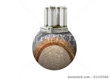 Underground soil layer of cross-section earth with concrete on the top Underground soil layer of cross-section earth with concrete on the top 81310368
