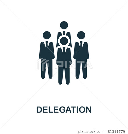 Delegation flat icon. Colored sign from leadership collection. Creative Delegation icon illustration for web design, infographics and more 81311779