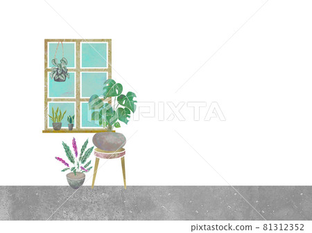 White background foliage plant interior green watercolor illustration White background foliage plant interior green watercolor illustration 81312352