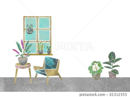 White background foliage plant interior green watercolor illustration White background foliage plant interior green watercolor illustration 81312353