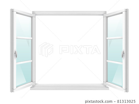 Wooden classic vintage open white window 81313025