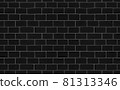 Vintage rustic seamless pattern with black brick wall seamless black backdrop. Old concrete wall texture background. 81313346