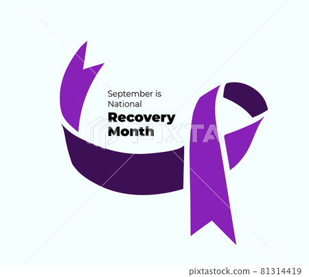 September is National Recovery Month. Vector illustration with ribbon 81314419