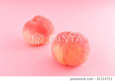 Image of peach. Pink background 81314721