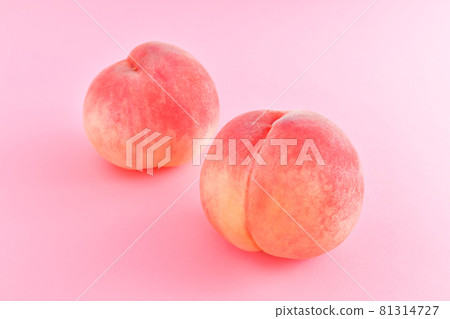 Image of peach. Pink background 81314727