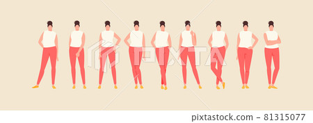 Female Model template in different standing position 81315077