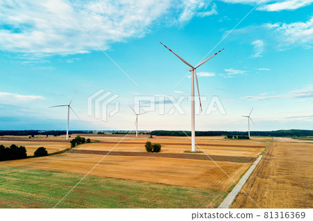 Wind turbine in the field. Wind power energy concept Wind turbine in the field. Wind power energy concept 81316369