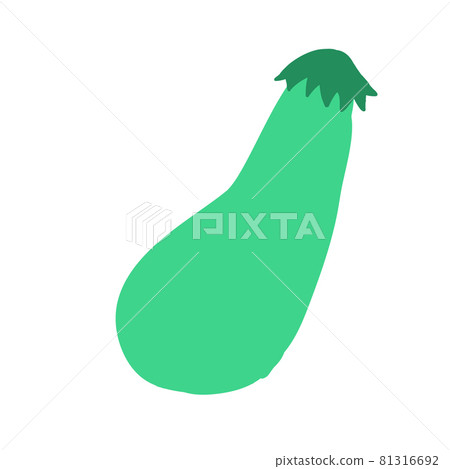 green zuccini doodle style vector element. handdraw illustration 81316692
