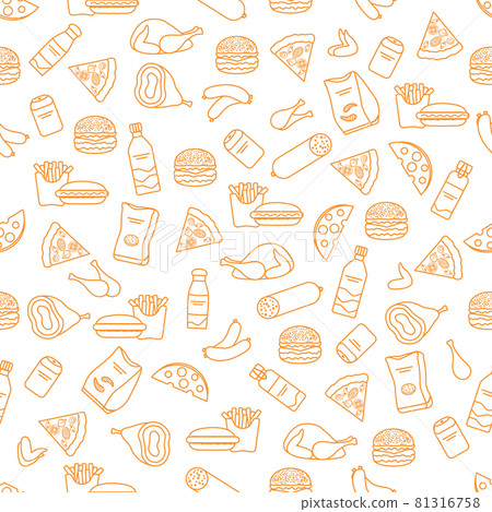 Seamless Pattern Fast Food Snack Picnic Unhealthy 81316758