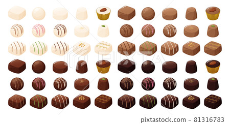 Chocolate illustration material set 81316783