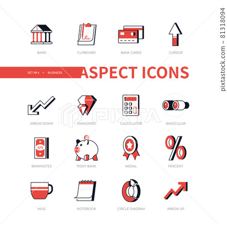 Business - modern line design style icon set - Stock Illustration ...