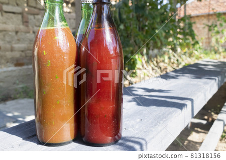 Homemade Tomato sauce in the glass bottle Homemade Tomato sauce in the glass bottle 81318156
