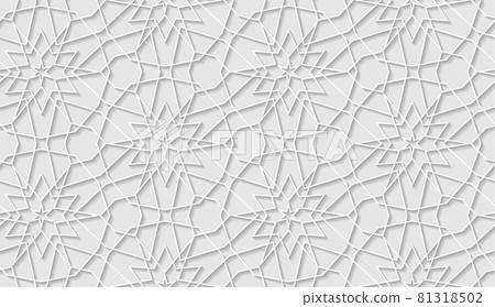 Arabic seamless pattern with classic islamic culture ornament. White background with shadow. 81318502